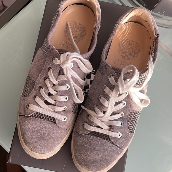 Vince Camuto mesh suede Breya grey sneakers - Picture 3 of 6